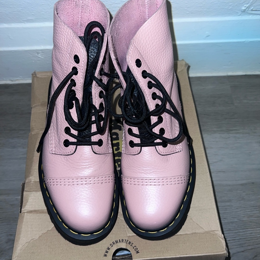 Dr. Martens Pink Leather Women's Boots